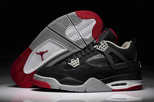 (image for) AIR JORDAN 4 Retro Black Grey Red Men's Shoes-54